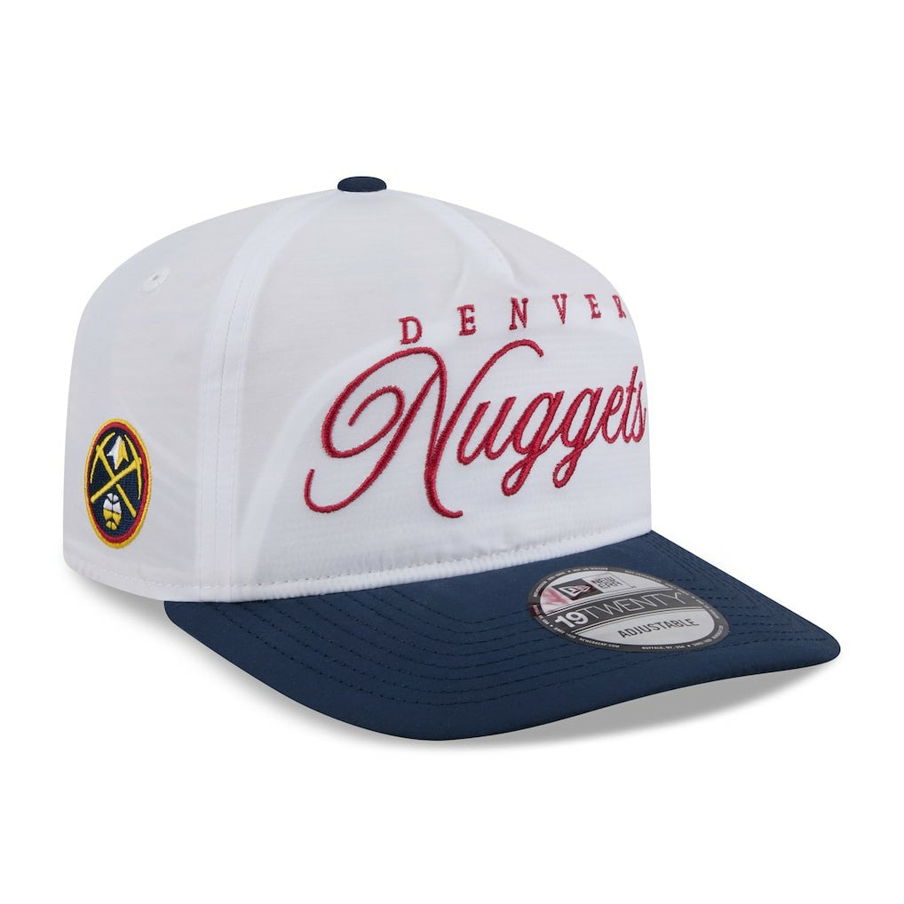 New Era Denver Nuggets 2025 NBA Draft On-Stage Nylon 19TWENTY Adjustable Hat White/Navy