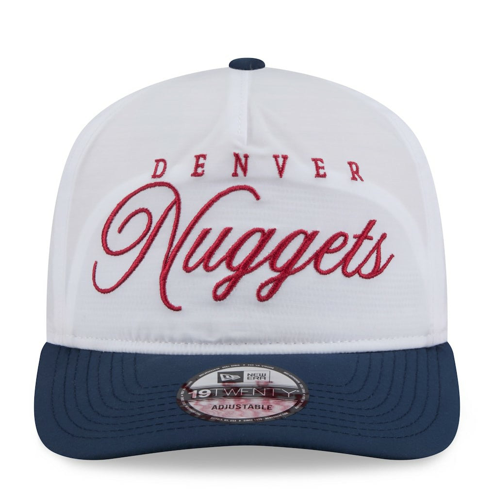 New Era Denver Nuggets 2025 NBA Draft On-Stage Nylon 19TWENTY Adjustable Hat White/Navy