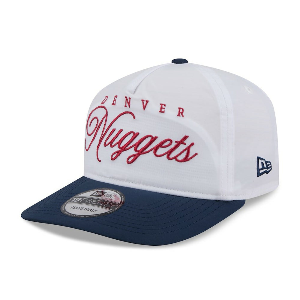 New Era Denver Nuggets 2025 NBA Draft On-Stage Nylon 19TWENTY Adjustable Hat White/Navy
