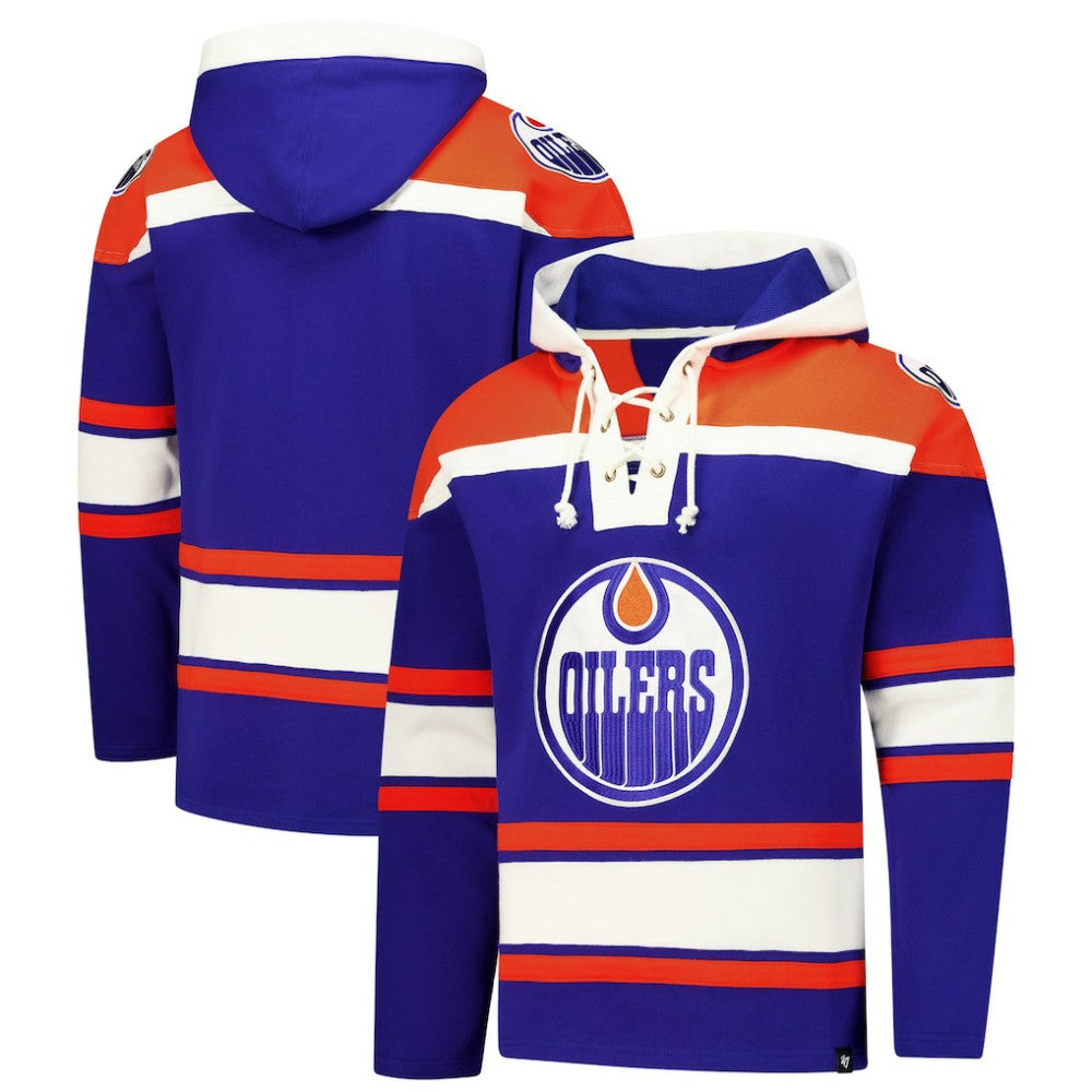 Edmonton Oilers '47 Superior Lacer Hoodie - Royal | 47 brand near me