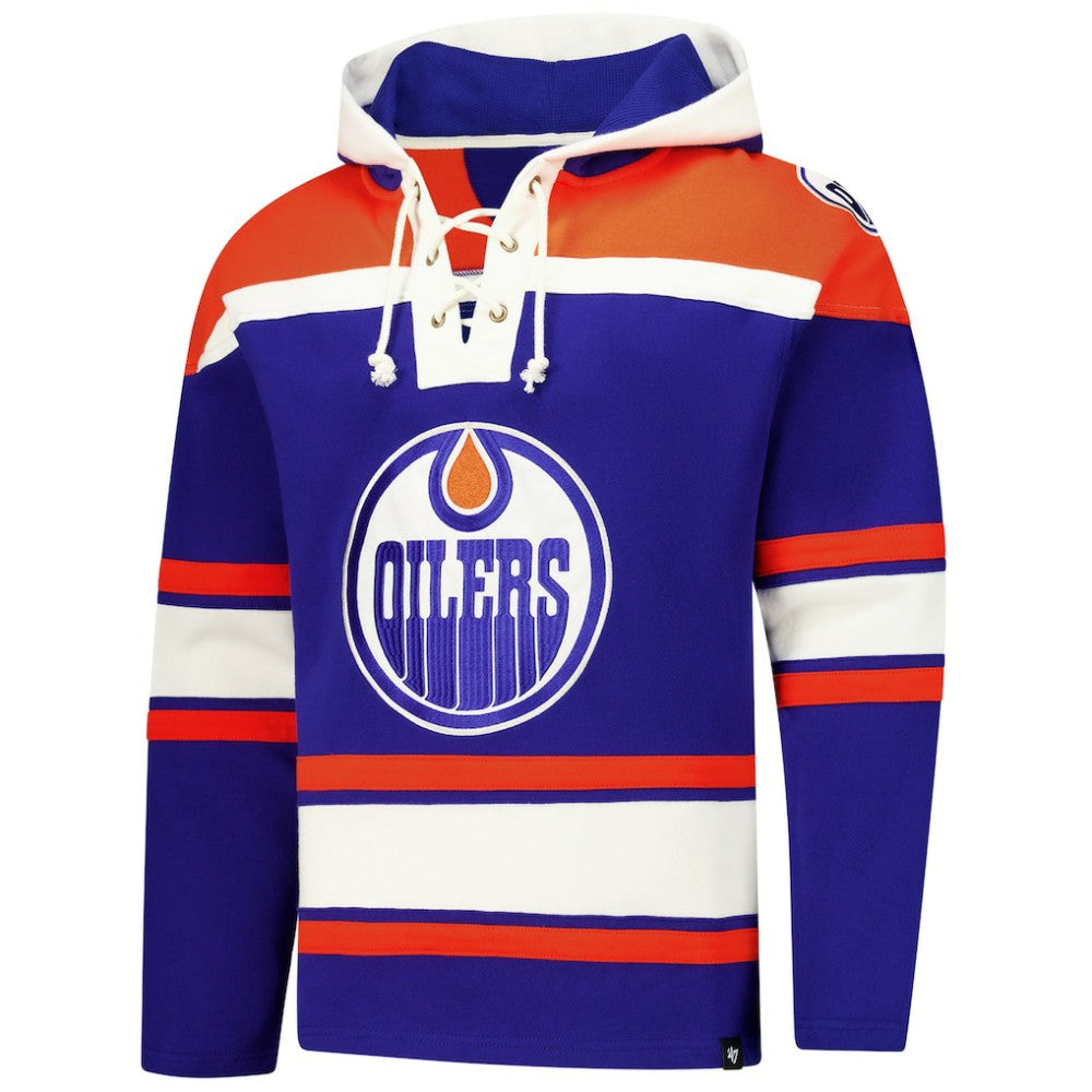 Edmonton Oilers '47 Superior Lacer Hoodie - Royal | 47 brand near me
