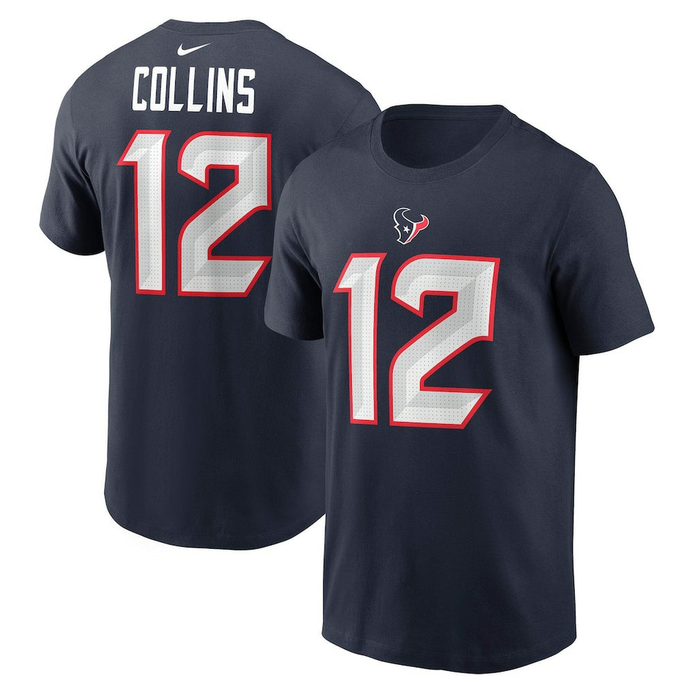 Nico Collins Houston Texans Name & Number T-Shirt - Navy - Nike
