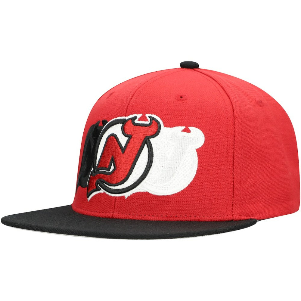 New Jersey Devils Mitchell & Ness Soul Triple Up Snapback Hat - Red | NHL Lifestyle