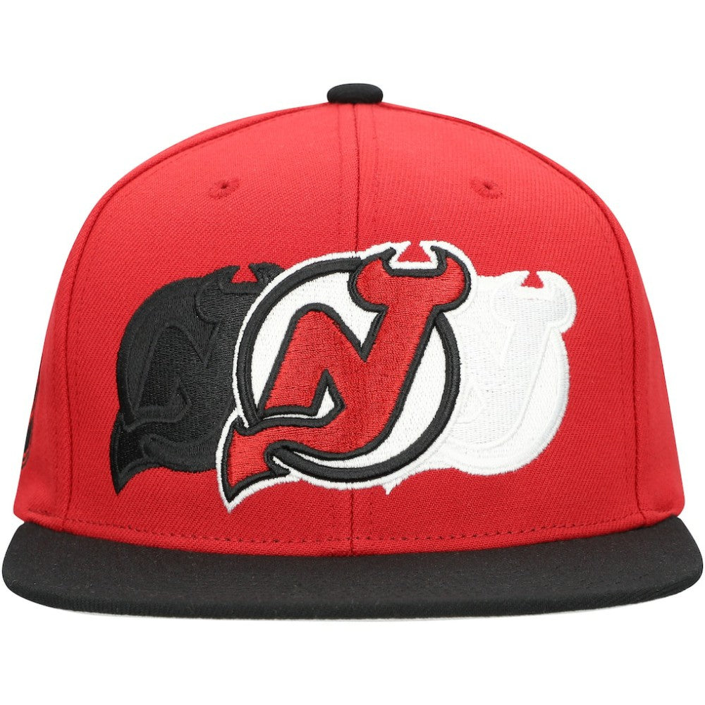 New Jersey Devils Mitchell & Ness Soul Triple Up Snapback Hat - Red | NHL Lifestyle