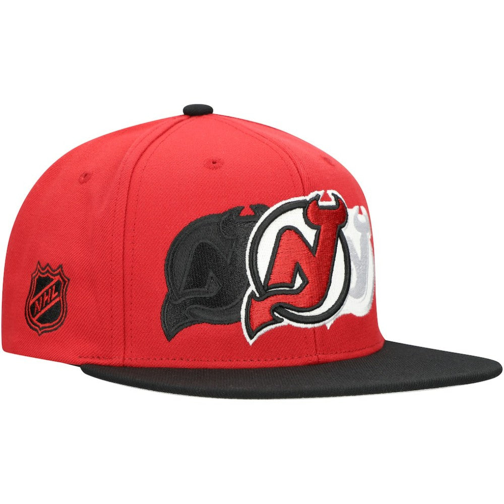 New Jersey Devils Mitchell & Ness Soul Triple Up Snapback Hat - Red | NHL Lifestyle