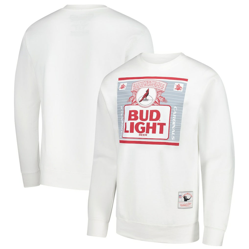 Arizona Cardinals x Bud Light The Crest Pullover Sweatshirt - White - Mitchell & Ness