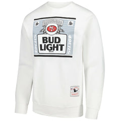 San Francisco 49ers x Bud Light The Crest Pullover Sweatshirt - White - Mitchell & Ness