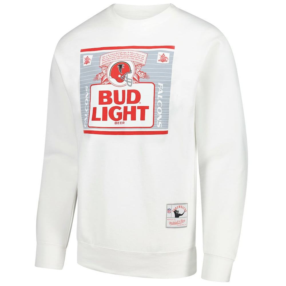 Atlanta Falcons x Bud Light The Crest Pullover Sweatshirt - White - Mitchell & Ness