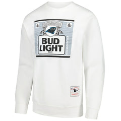 Carolina Panthers x Bud Light The Crest Pullover Sweatshirt - White - Mitchell & Ness