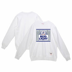 New England Patriots x Bud Light The Crest Pullover Sweatshirt - White - Mitchell & Ness