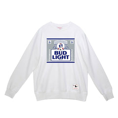New England Patriots x Bud Light The Crest Pullover Sweatshirt - White - Mitchell & Ness