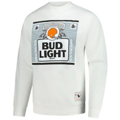 Cleveland Browns x Bud Light The Crest Pullover Sweatshirt - White - Mitchell & Ness