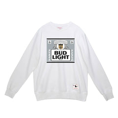 New Orleans Saints x Bud Light The Crest Pullover Sweatshirt - White - Mitchell & Ness