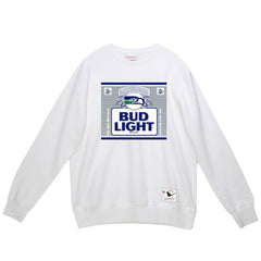 Seattle Seahawks x Bud Light The Crest Pullover Sweatshirt - White - Mitchell & Ness