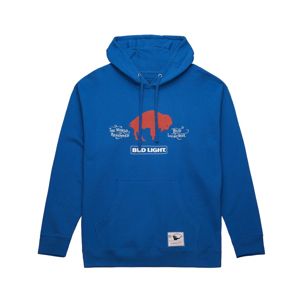 Buffalo Bills NFL x Bud Light Vintage Pullover Hoodie - Royal - Mitchell & Ness