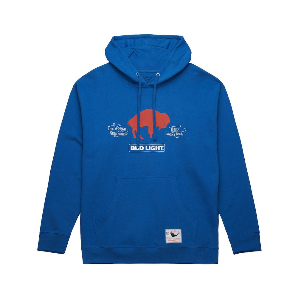 Buffalo Bills NFL x Bud Light Vintage Pullover Hoodie - Royal - Mitchell & Ness