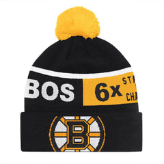 Boston Bruins Starter Chyron Commemorative Cuffed Knit Hat with Pom - Black | NHL online