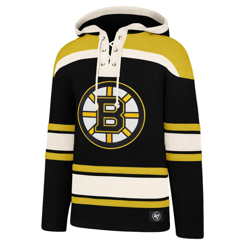 David Pastrnak Boston Bruins '47 Big & Tall Lace-up Pullover Hoodie - Black | 47 brand on sale