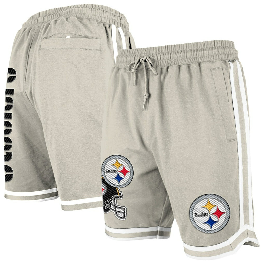 Pittsburgh Steelers New Era Stone Multi Patch Shorts - Light Beige - NFL