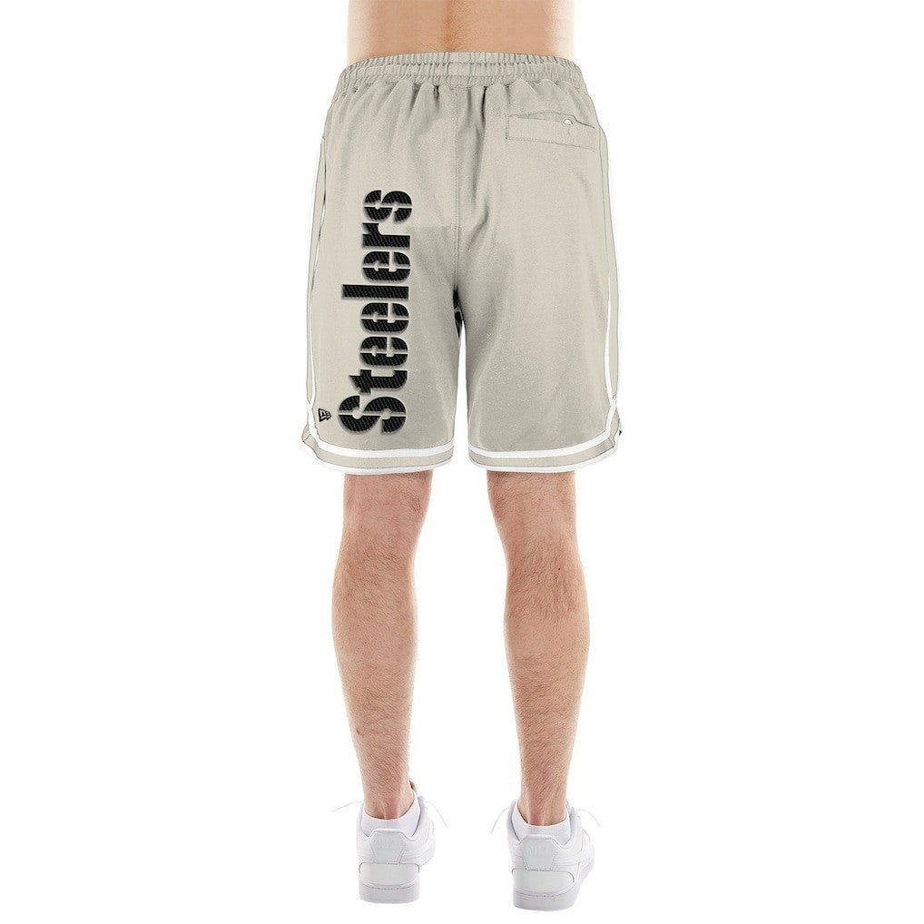 Pittsburgh Steelers New Era Stone Multi Patch Shorts - Light Beige - NFL