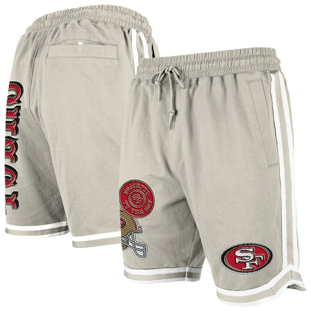 San Francisco 49ers New Era Stone Multi Patch Shorts - Light Beige - NFL