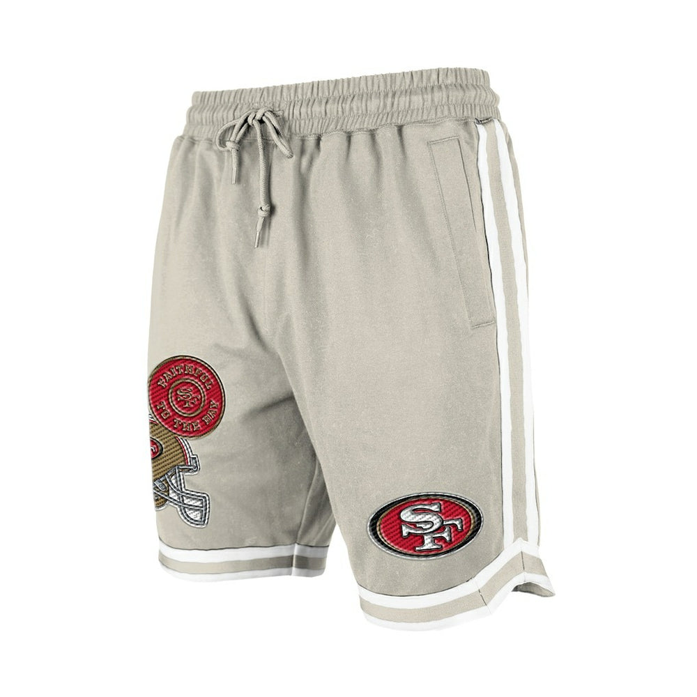 San Francisco 49ers New Era Stone Multi Patch Shorts - Light Beige - NFL