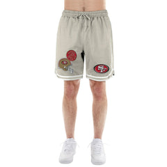 San Francisco 49ers New Era Stone Multi Patch Shorts - Light Beige - NFL