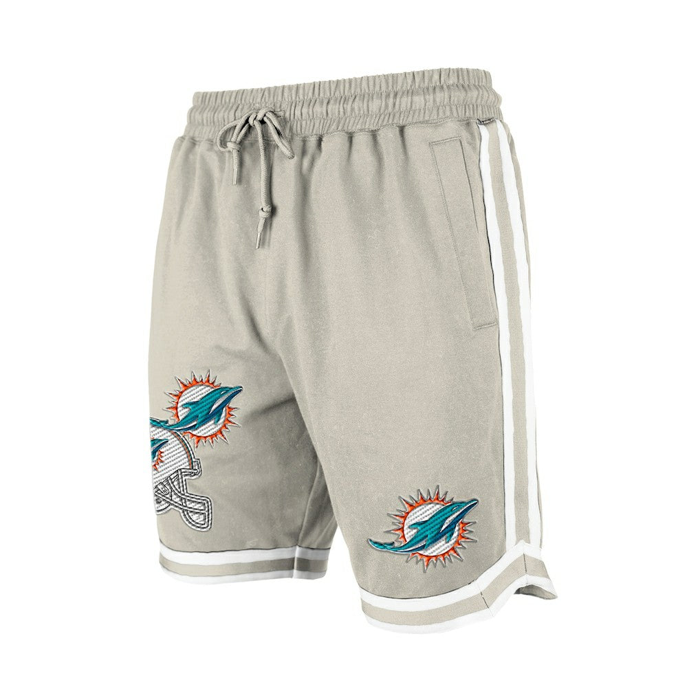 Miami Dolphins New Era Stone Multi Patch Shorts - Light Beige - NFL