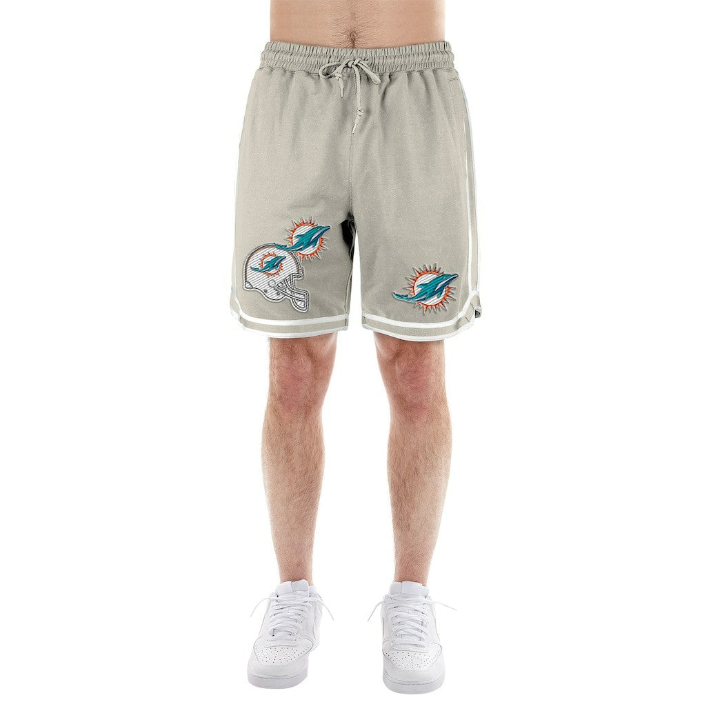 Miami Dolphins New Era Stone Multi Patch Shorts - Light Beige - NFL