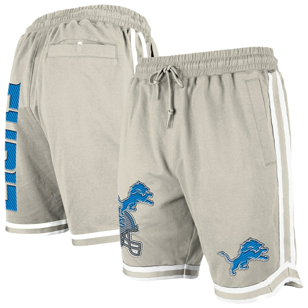 Detroit Lions New Era Stone Multi Patch Shorts - Light Beige - NFL