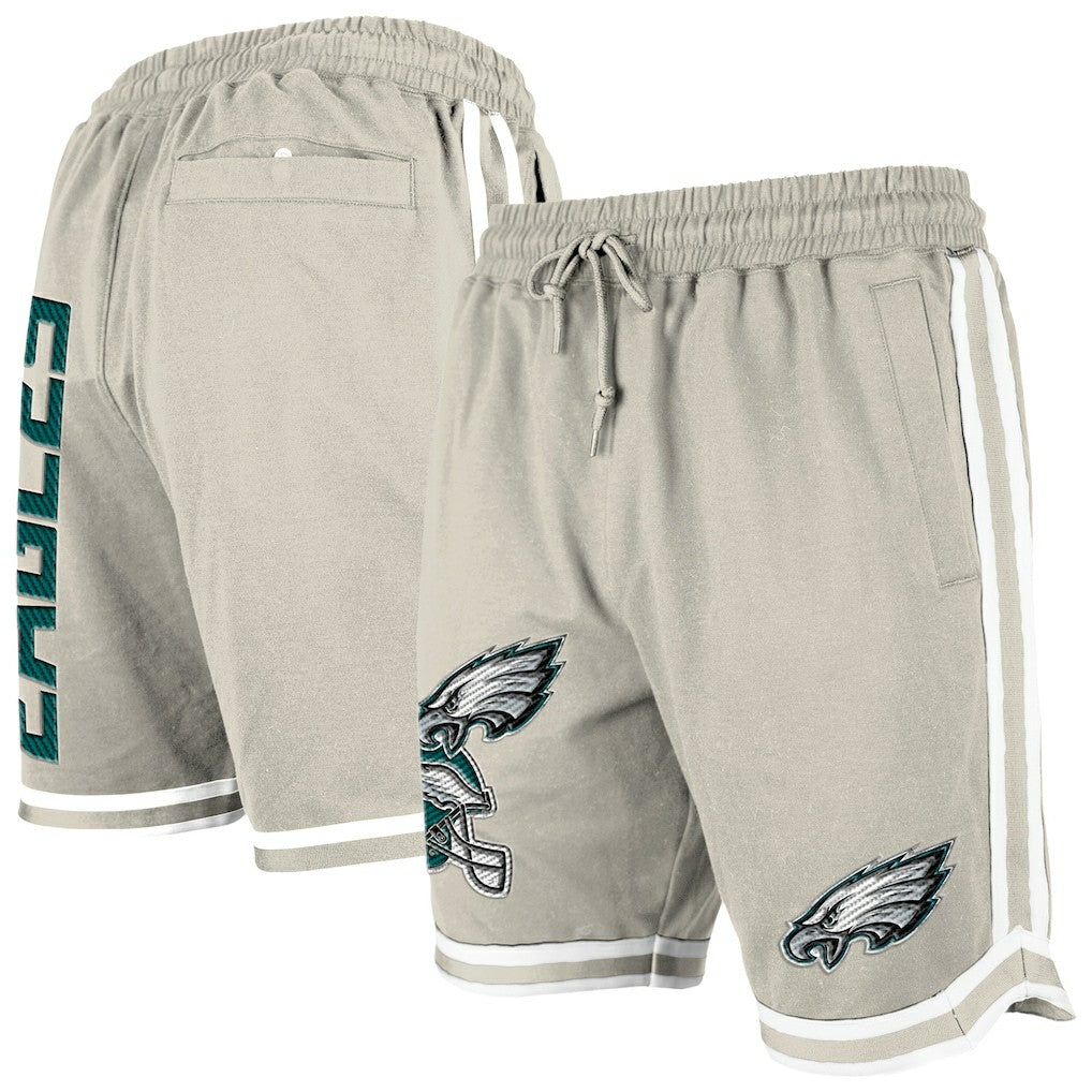 Philadelphia Eagles New Era Stone Multi Patch Shorts - Light Beige - NFL