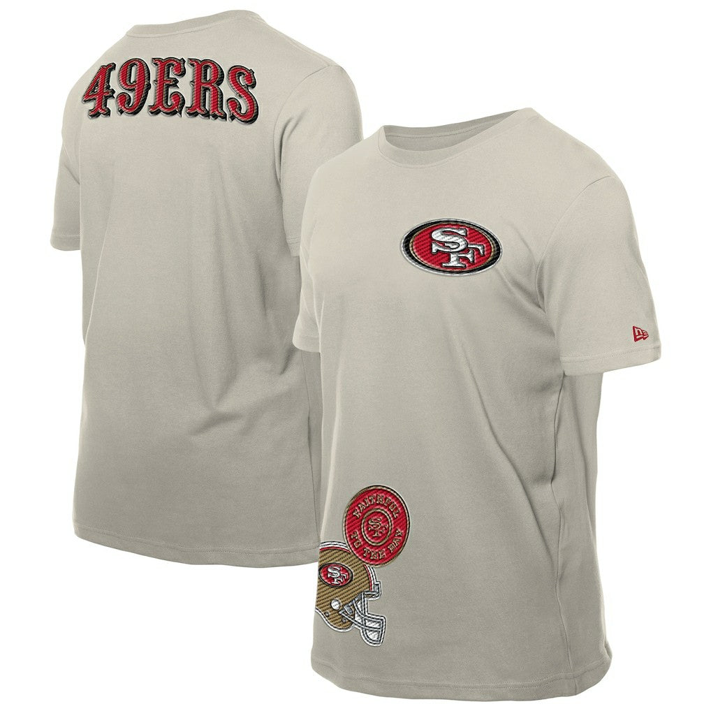 San Francisco 49ers New Era Multi Patch T-Shirt - Light Beige - NFL