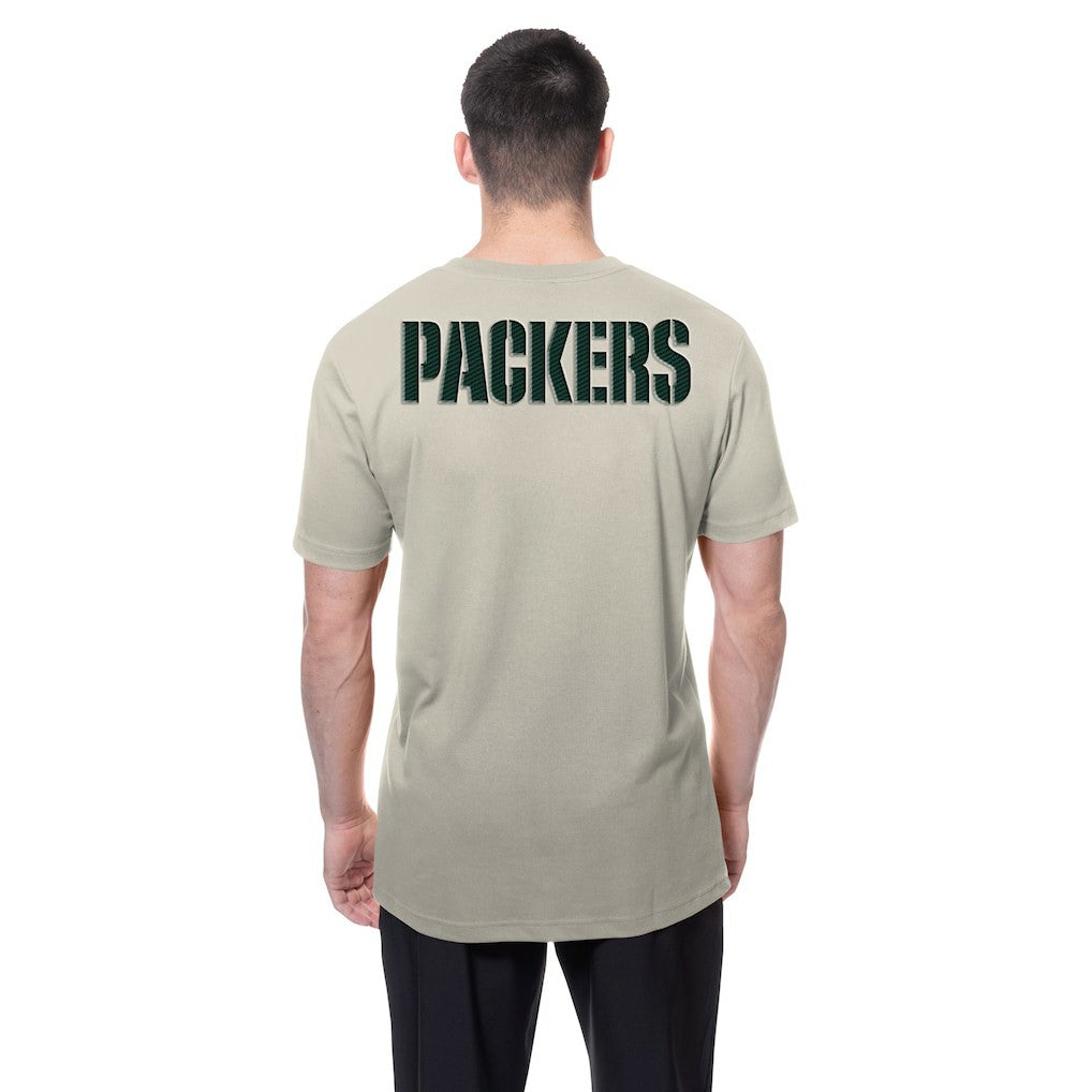 Green Bay Packers New Era Multi Patch T-Shirt - Light Beige - NFL