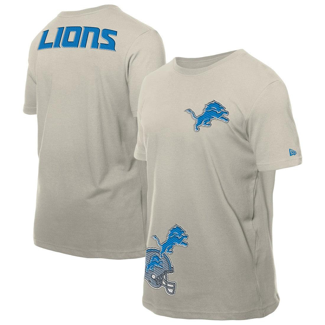 Detroit Lions New Era Multi Patch T-Shirt - Light Beige - NFL