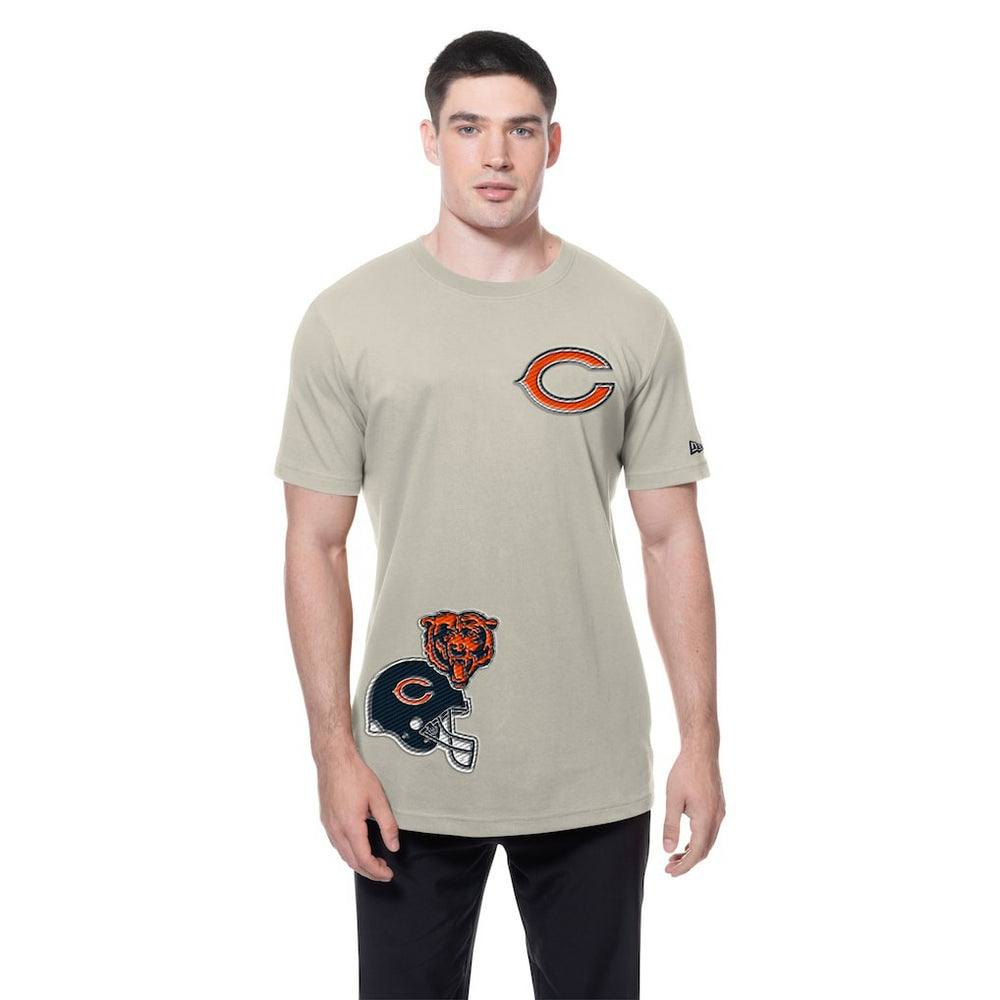 Chicago Bears New Era Multi Patch T-Shirt - Light Beige - NFL