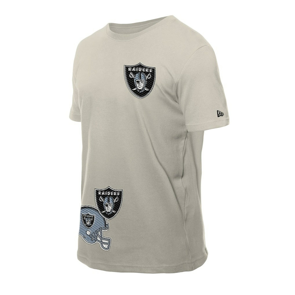 Las Vegas Raiders New Era Multi Patch T-Shirt - Light Beige - NFL