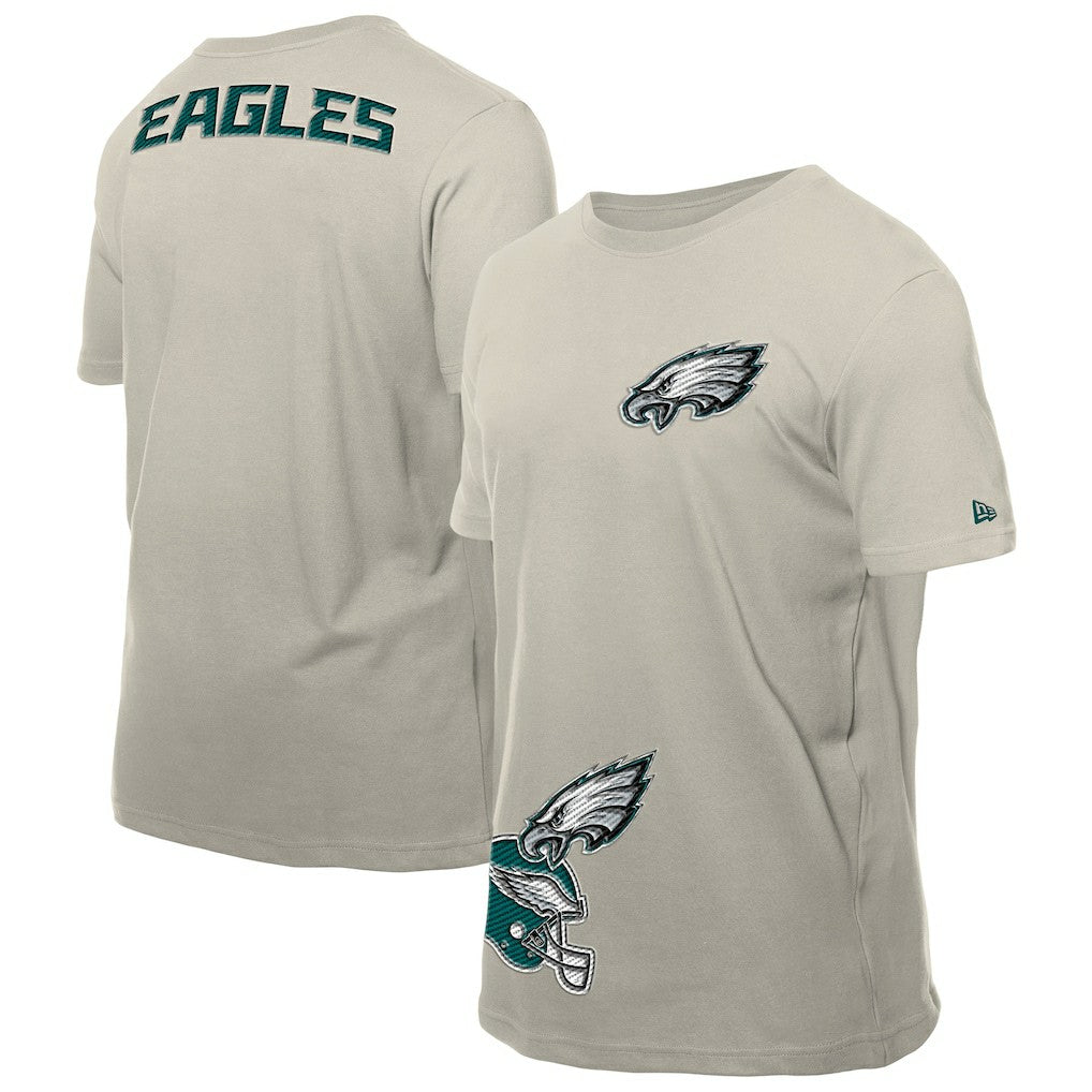 Philadelphia Eagles New Era Multi Patch T-Shirt - Light Beige - NFL