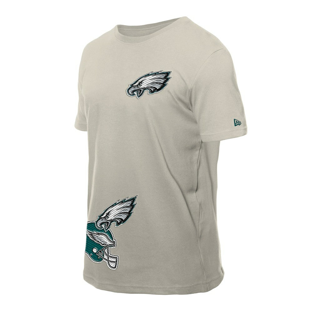 Philadelphia Eagles New Era Multi Patch T-Shirt - Light Beige - NFL