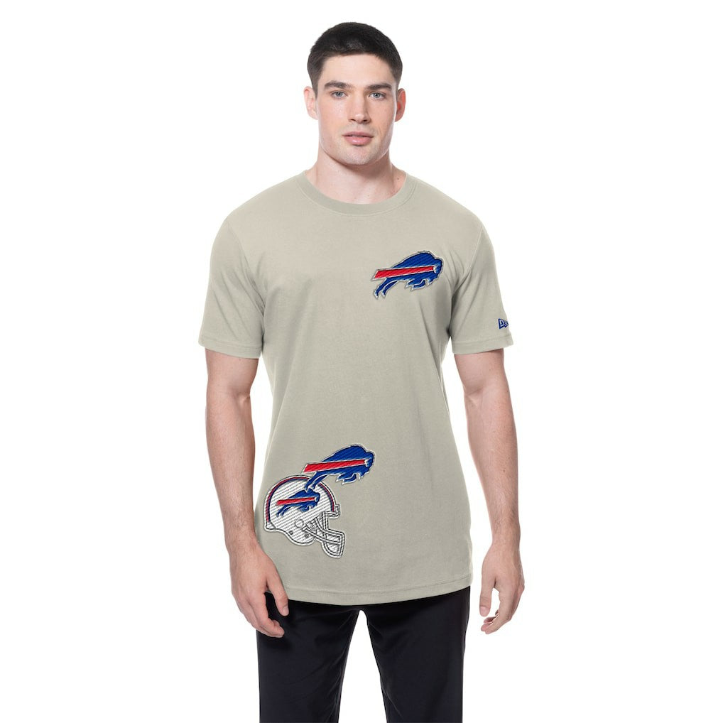 Buffalo Bills New Era Multi Patch T-Shirt - Light Beige - NFL