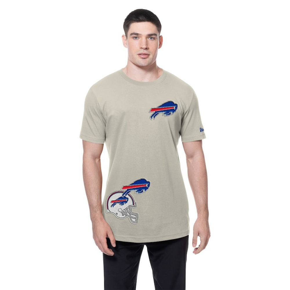 Buffalo Bills New Era Multi Patch T-Shirt - Light Beige - NFL