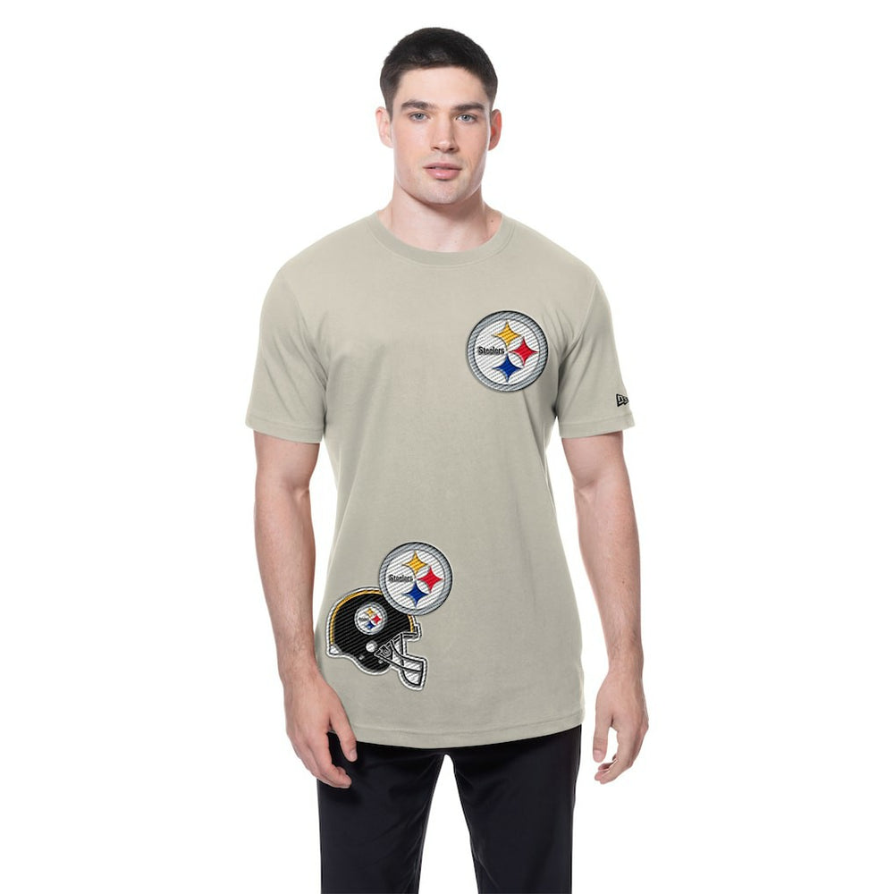 Pittsburgh Steelers New Era Multi Patch T-Shirt - Light Beige - NFL