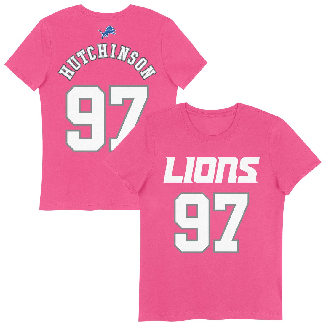 Aidan Hutchinson Detroit Lions Girls Youth Player Name & Number T-Shirt - Pink - NFL