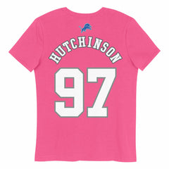 Aidan Hutchinson Detroit Lions Girls Youth Player Name & Number T-Shirt - Pink - NFL