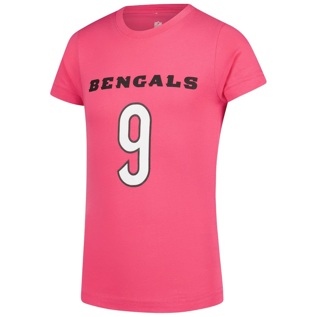 Joe Burrow Cincinnati Bengals Girls Youth Player Name & Number T-Shirt - Pink - NFL
