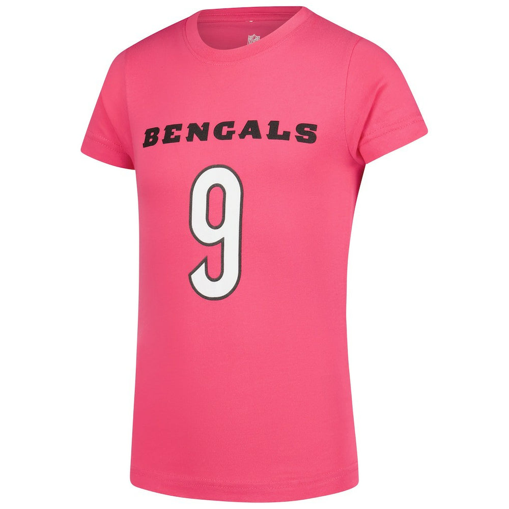 Joe Burrow Cincinnati Bengals Girls Youth Player Name & Number T-Shirt - Pink - NFL