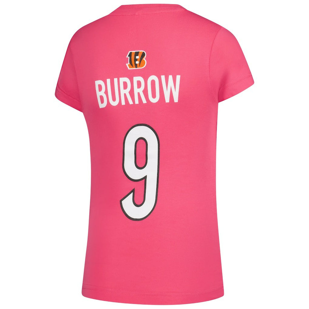 Joe Burrow Cincinnati Bengals Girls Youth Player Name & Number T-Shirt - Pink - NFL