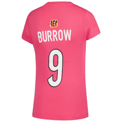Joe Burrow Cincinnati Bengals Girls Youth Player Name & Number T-Shirt - Pink - NFL