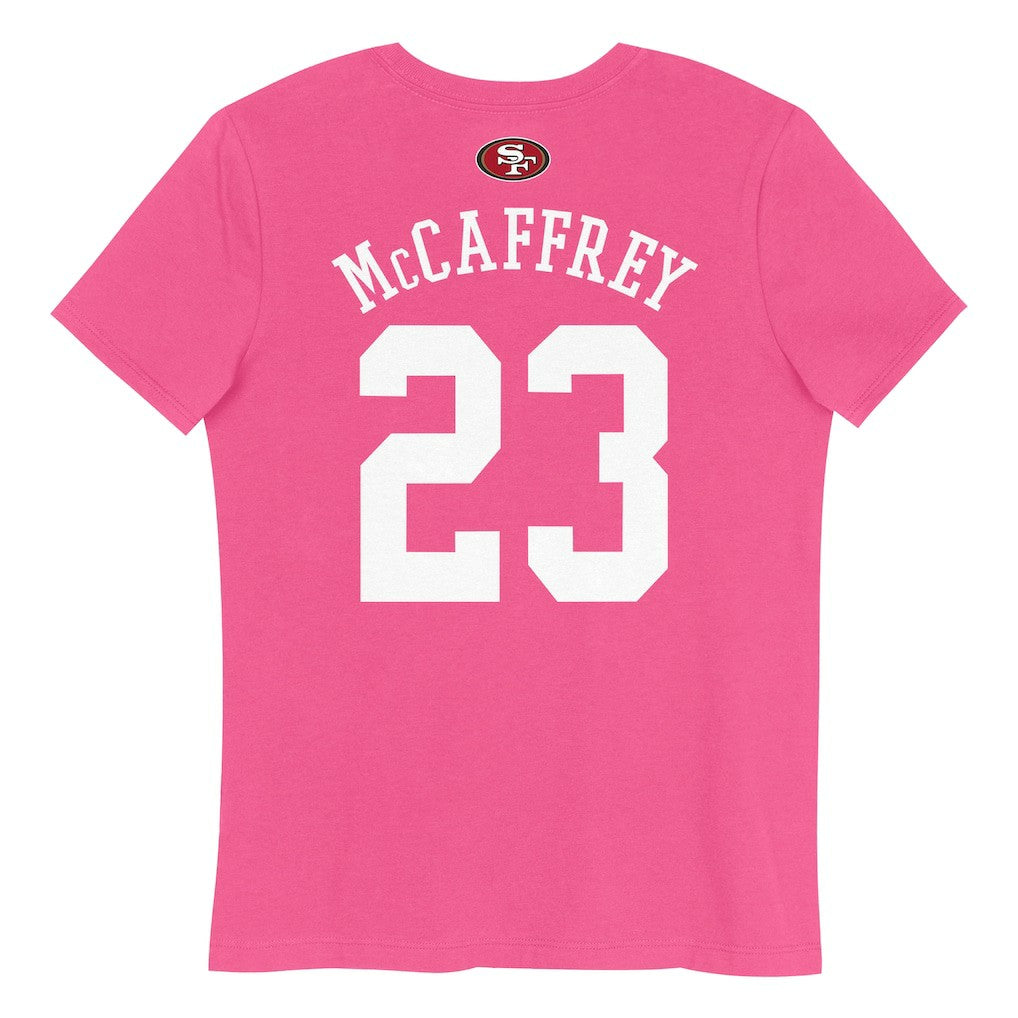 Christian McCaffrey San Francisco 49ers Girls Youth Player Name & Number T-Shirt - Pink - NFL