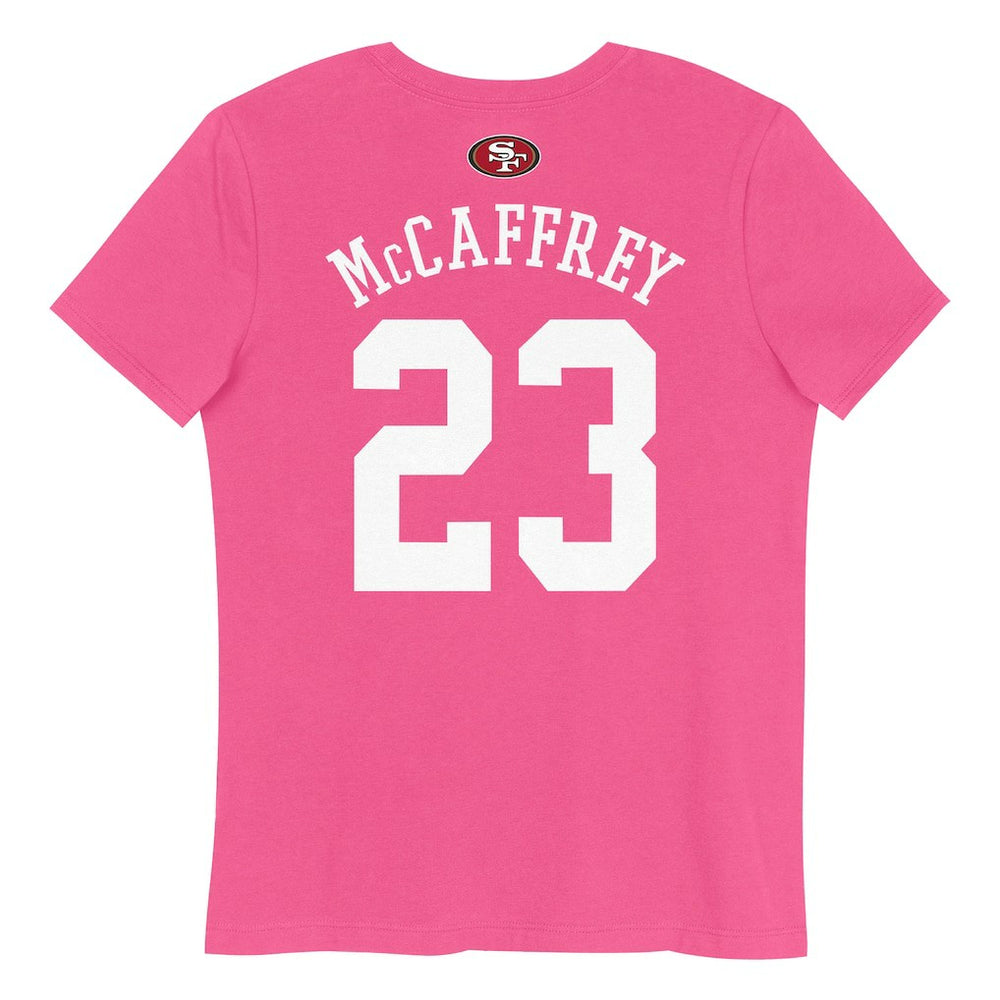 Christian McCaffrey San Francisco 49ers Girls Youth Player Name & Number T-Shirt - Pink - NFL