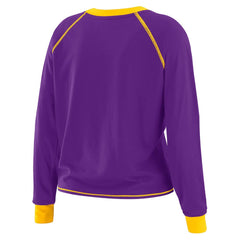 Minnesota Vikings WEAR by Erin Andrews Women's Plus Size Tie-Front Long Sleeve Top - Purple/Yellow - NFL